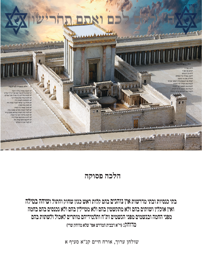 הלכות בית הכנסת שולחן ערוך מודעה