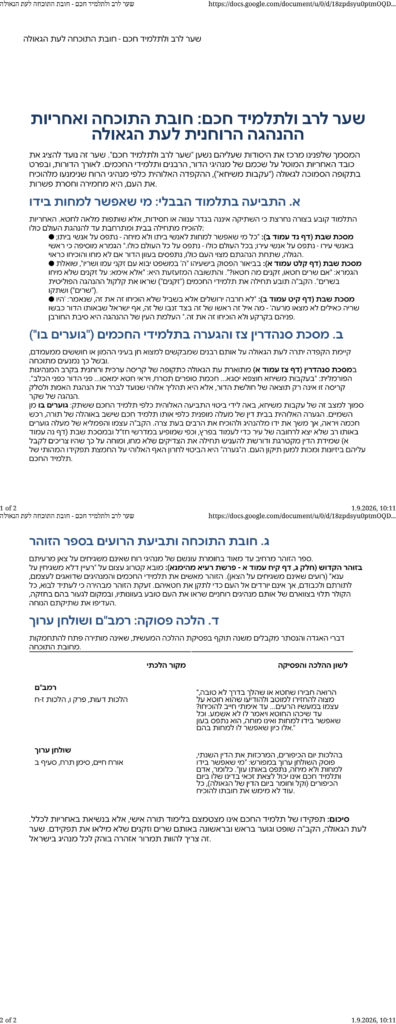 שער לרב ולתלמיד חכם חובת התוכחה לעת הגאולה